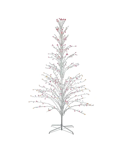Northlight 6' White Lighted Christmas Cascade Twig Tree Outdoor Decoration - Multi Lights