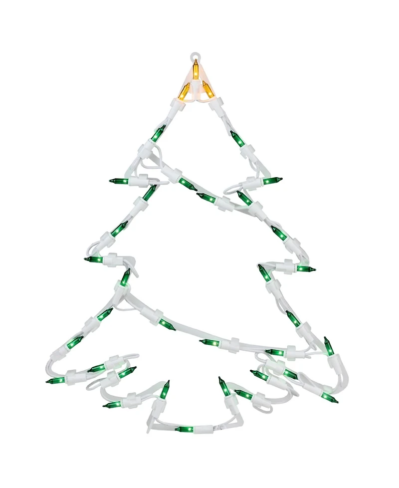 Northlight 15" Lighted Tree Christmas Double Sided Window Silhouette Decoration