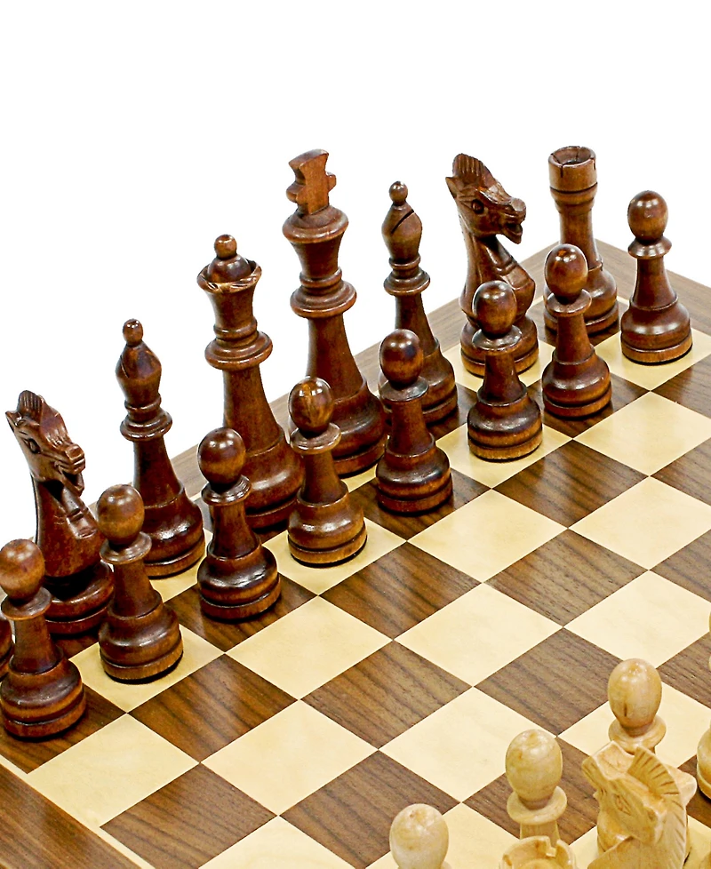 We Games Classic Staunton Wood Chess Set, Wood Board 15 in., 3.75 in. King