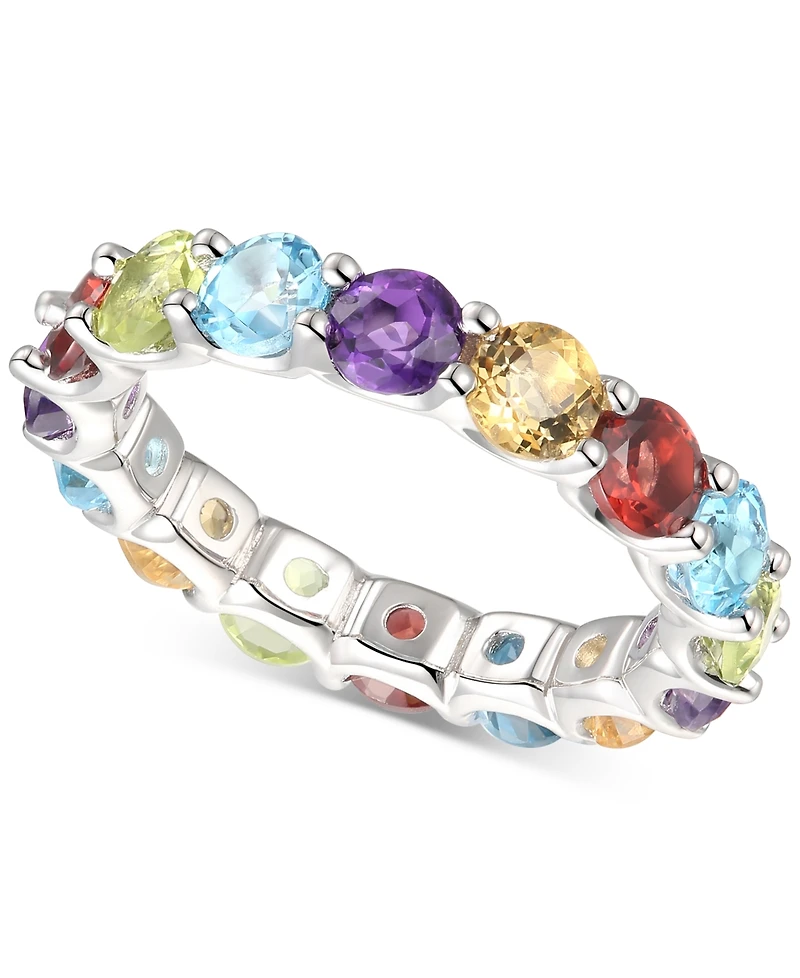 Rhodolite Garnet Band (1/2 c.t. t.w.) in Sterling Silver (Also Available In Citrine, Blue Topaz, Multi, Opal, and Amethyst)