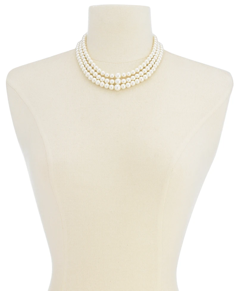Charter Club Three Row White Simulated Pearl (10 mm)