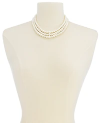 Charter Club Three Row White Simulated Pearl (10 mm)
