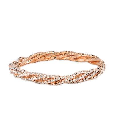 Macy's Rose Tone 5 Row Crystal Stretchy Bracelet