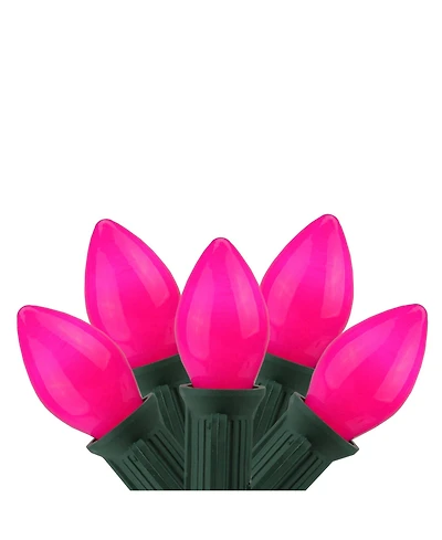 Northlight Set of 25 Opaque Pink Purple C9 Christmas Lights - Green Wire