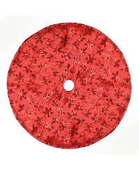 Northlight 20" Red Sequin Snowflake Pattern Mini Christmas Tree Skirt