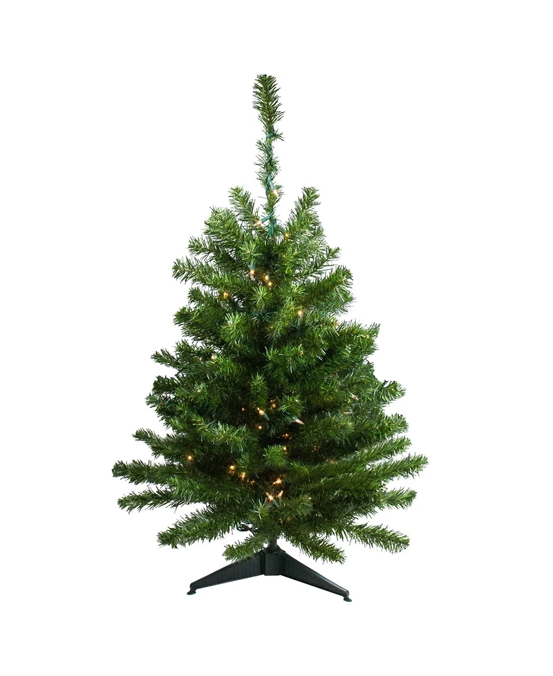 Northlight 3' Pre-Lit Canadian Pine Artificial Christmas Tree - Clear Lights