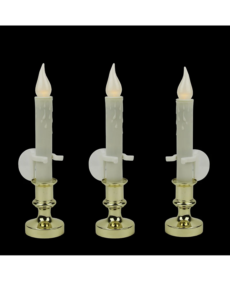 Northlight Set of 3 Battery Operated Led Flickering Window Christmas Candle Lamps 8.5"