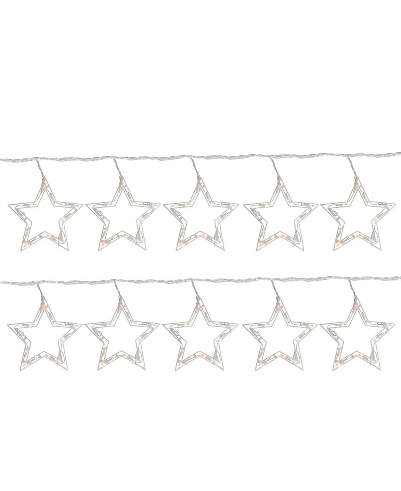 Northlight 10-Count Clear Twinkling Star Icicle Christmas Lights 10ft White Wire