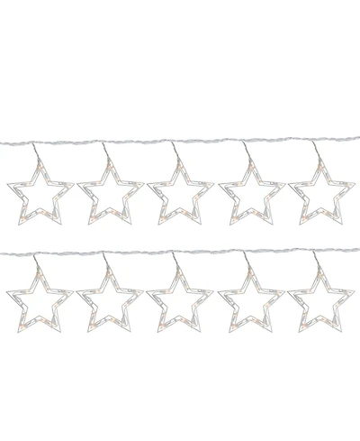 Northlight 10-Count Clear Twinkling Star Icicle Christmas Lights 10ft White Wire
