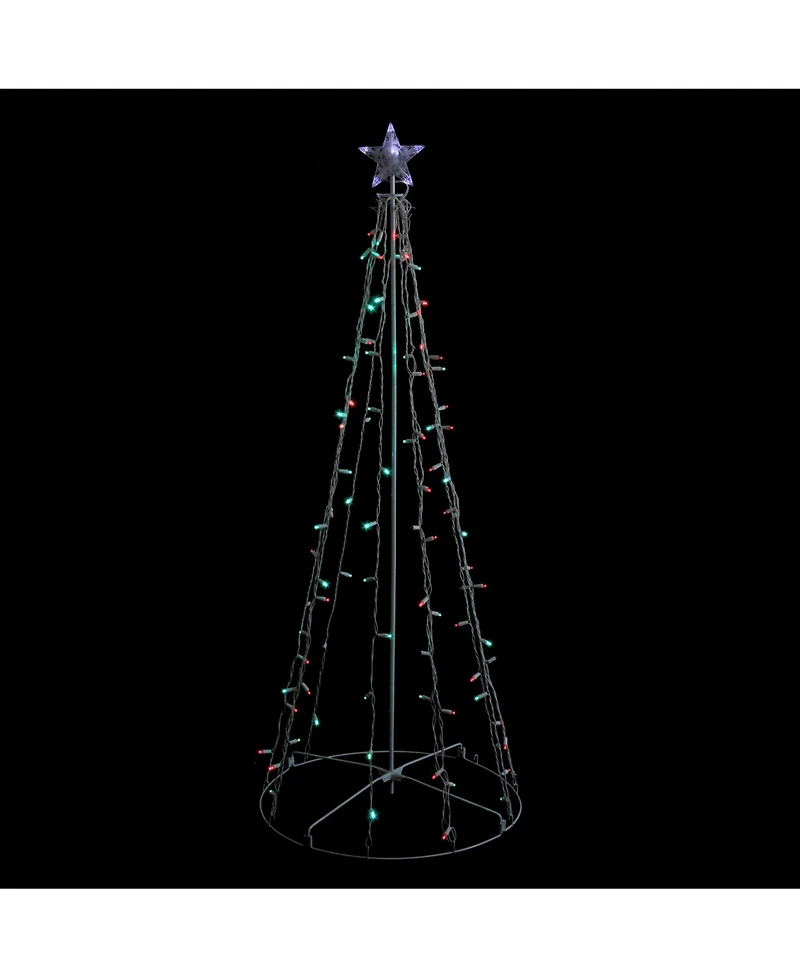 Northlight 5' Red and Green Led Lighted Twinkling Christmas Tree Outdoor Decoration