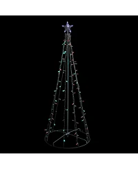 Northlight 5' Red and Green Led Lighted Twinkling Christmas Tree Outdoor Decoration