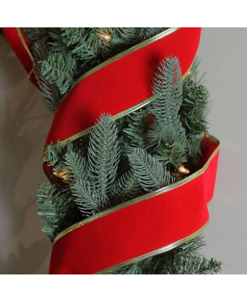 Northlight Solid Bright Red Gold Wired Christmas Craft Ribbon 2.5" x 10 Yards