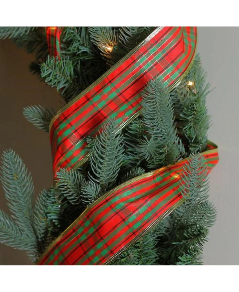 Northlight Red and Green Stripe Wired Christmas Craft Ribbon 2.5" x 10 Yards