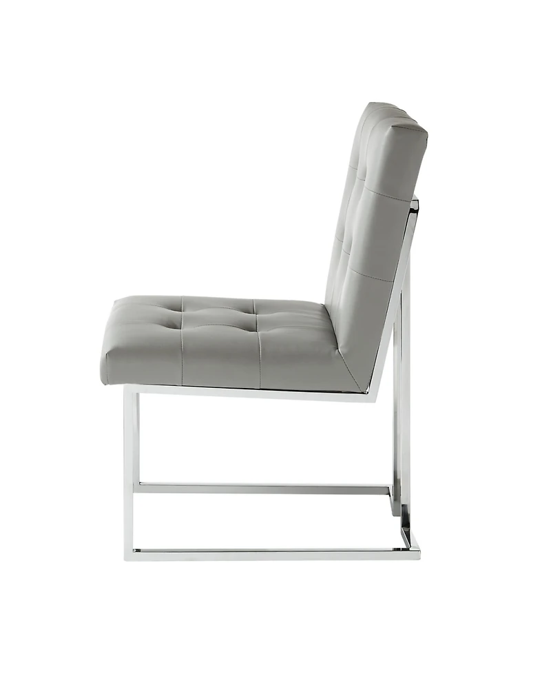 Inspired Home Vanderbilt Upholstered Dining Chair with Metal Frame Set of 2