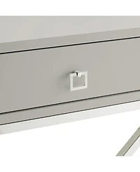 Inspired Home Gekko Lacquer Nightstand with Metal X-Legs