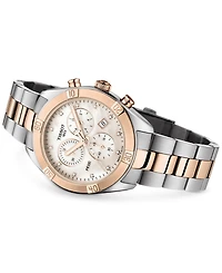 Tissot Women's Swiss Chronograph T-Classic Pr 100 Diamond (1/20 ct. t.w.) Two-Tone Pvd Stainless Steel Bracelet Watch 38mm