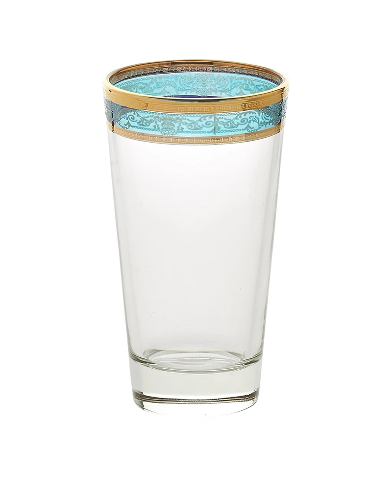 Lorren Home Trends Melania Collection Multicolor Highball Glasses, Set of 6