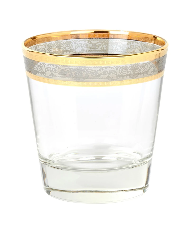 Lorren Home Trends Melania Collection Smoke Double Old Fashion Glasses, Set of 6