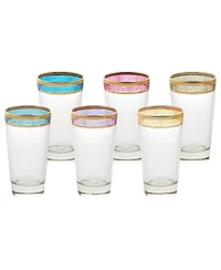 Lorren Home Trends Melania Collection Multicolor Highball Glasses, Set of 6