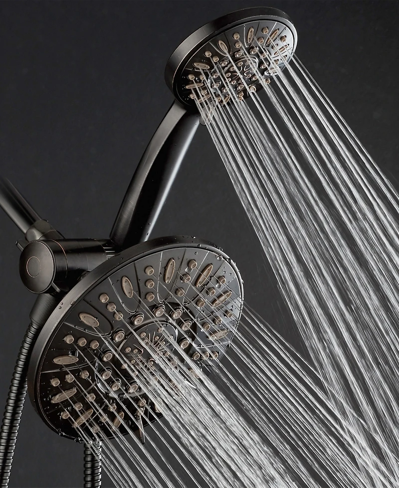 AquaDance High-Pressure 48-Setting Dual Shower Head Combo with Extra-long 6 Foot Hose