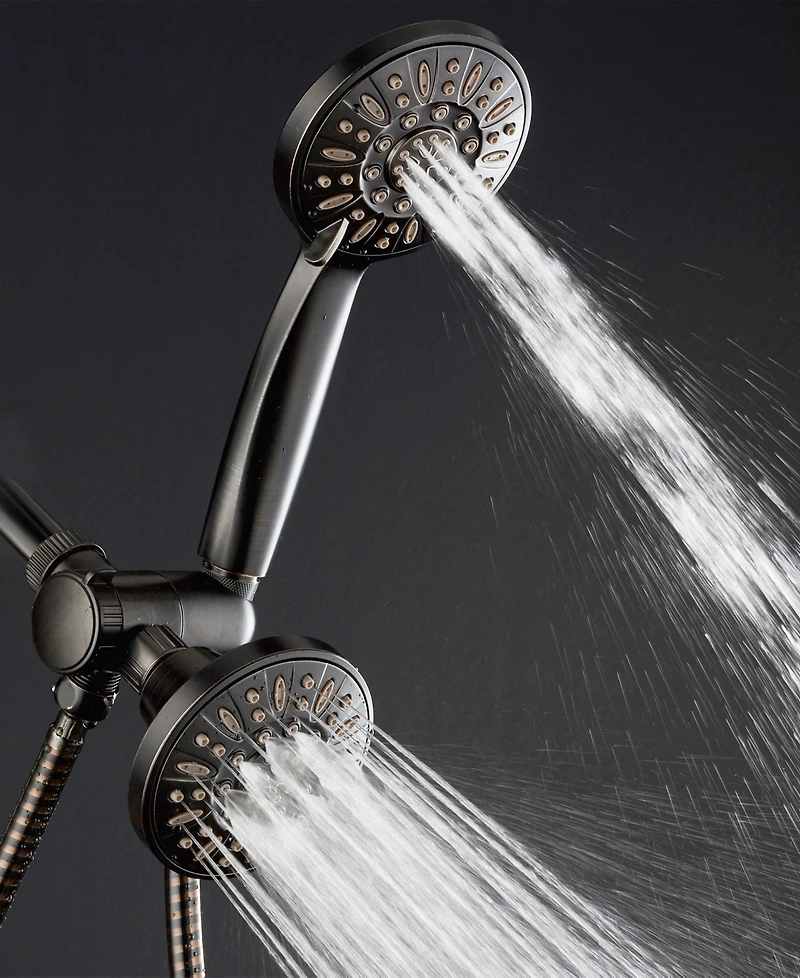 AquaDance High-Pressure 48-Setting Dual Shower Head Combo with Extra-long 6 Foot Hose
