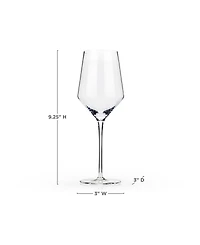 Viski Raye Angled Crystal Chardonnay Wine Glasses, Set of 2, 13 Oz