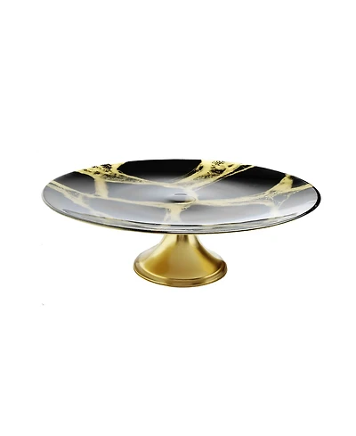 Classic Touch Marbleized Footed Cake Stand