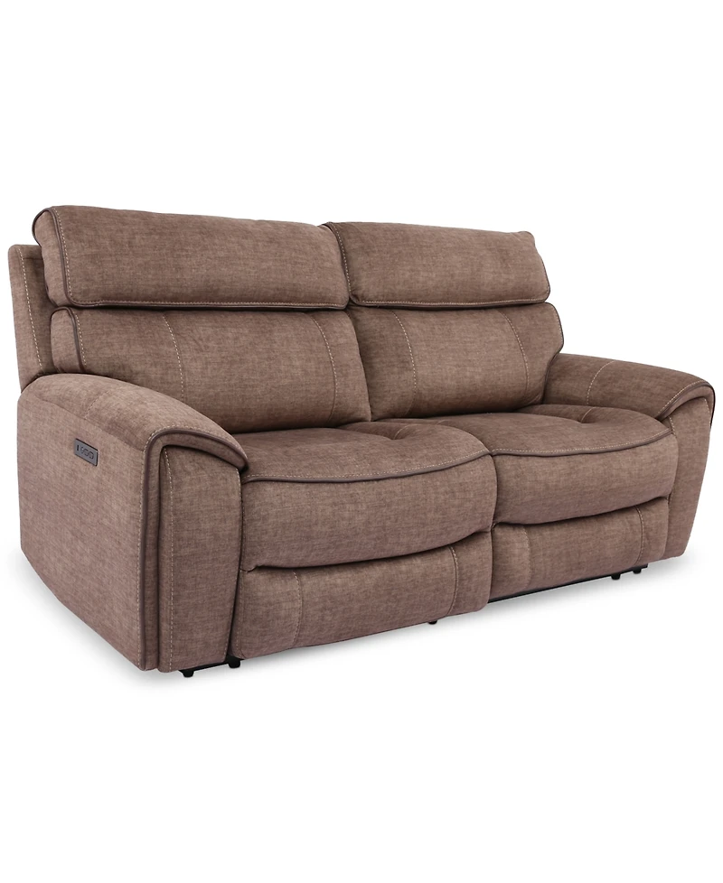 Closeout! Hutchenson 2-Pc. Fabric Sectional with 2 Power Headrests