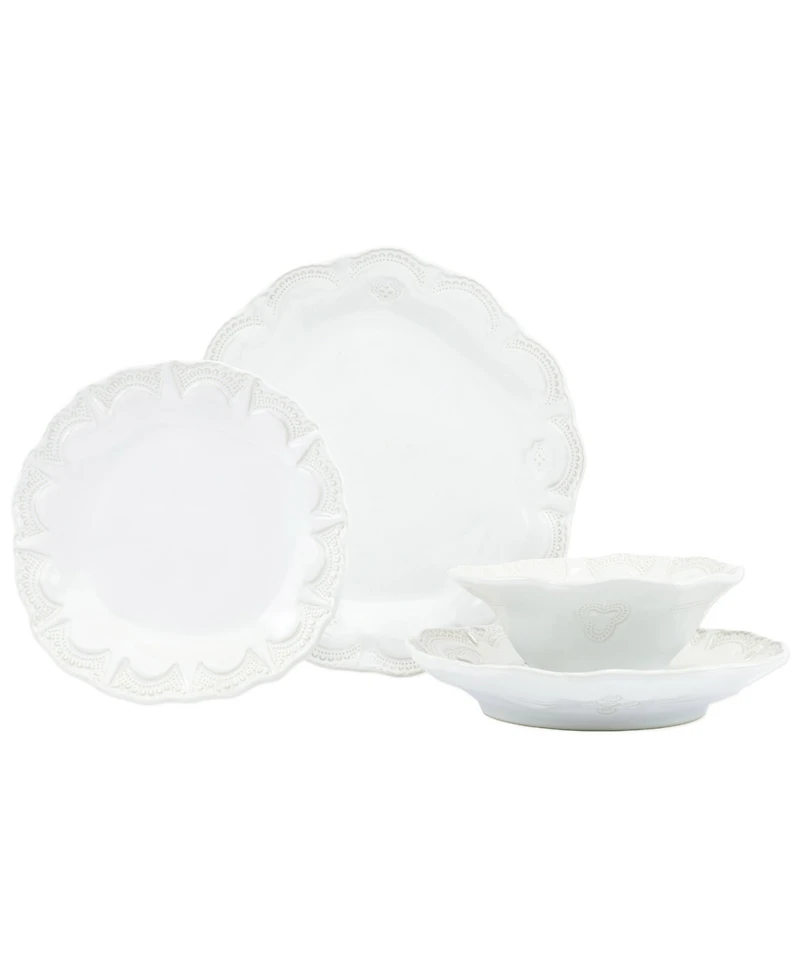 Vietri Incanto Stone Lace 4 Piece Place Setting