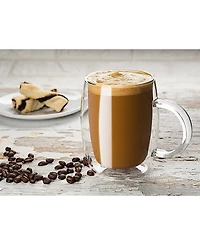JoyJolt Aroma Double Wall Glass Coffee Mugs, Set of 2