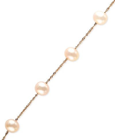 Effy Cultured Freshwater Pearl Station Bracelet (5-1/2-6mm) 14k Gold (Also available White and Rose Gold)