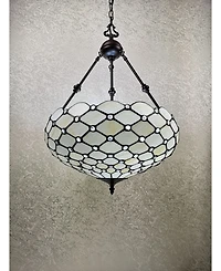 Amora Lighting Tiffany Style 2-Light Jeweled Hanging Candelier Lamp