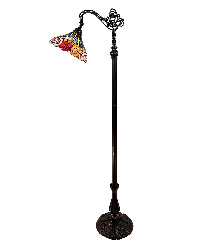 Amora Lighting Tiffany Style Roses Reading Floor Lamp