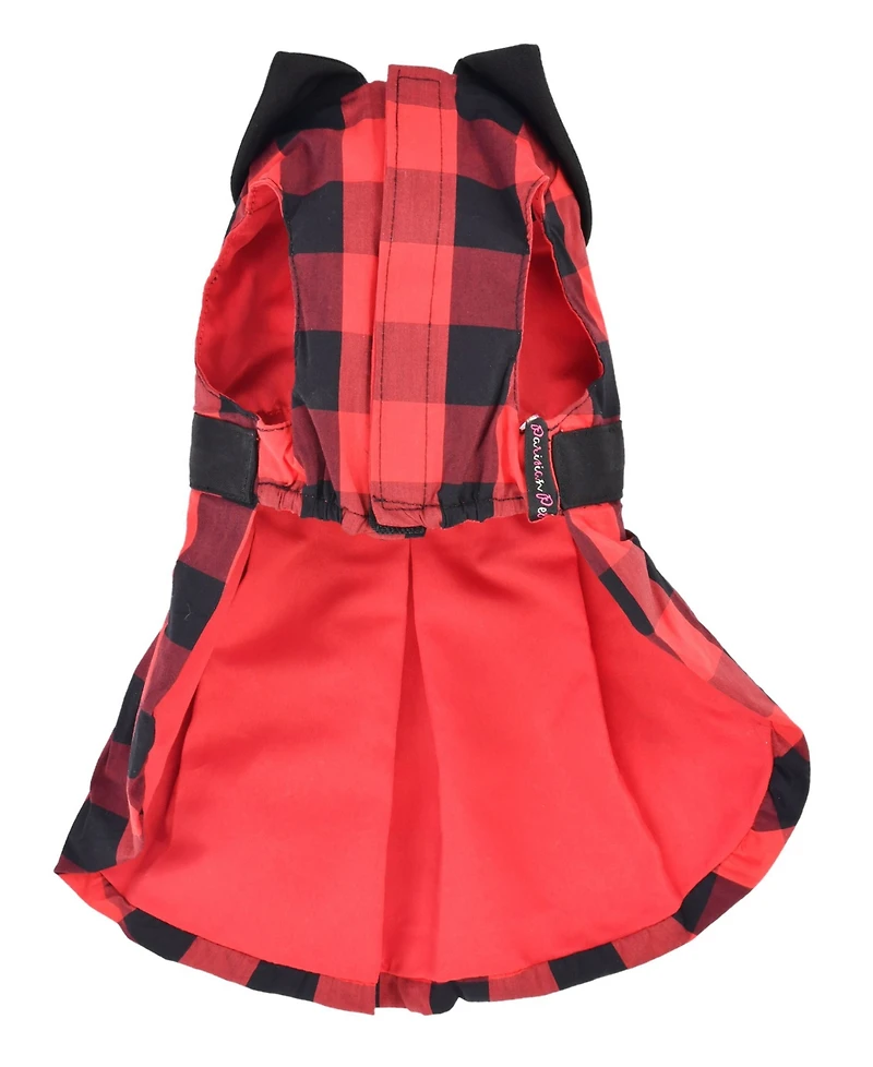 Parisian Pet Buffalo Checkered Taffeta Red Dress