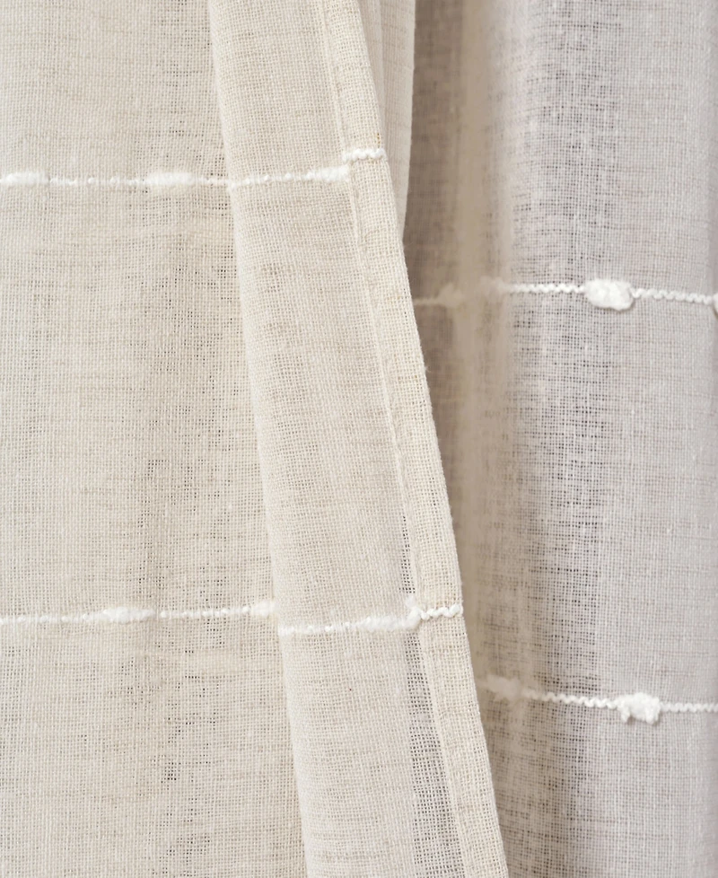 Lush Decor Farmhouse Textured Grommet Sheer Window Curtain Panels