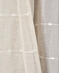 Lush Decor Farmhouse Textured Grommet Sheer Window Curtain Panels