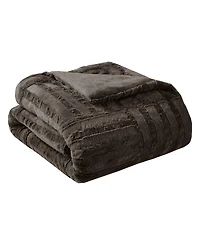 Madison Park Arctic Checkerboard Plush Faux-Fur Throw, 50" x 60"