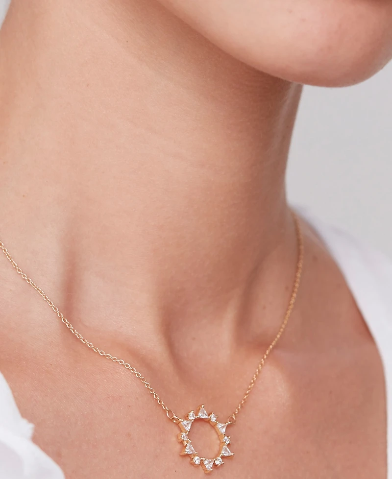 lonna & lilly Gold-Tone Crystal Wreath Pendant Necklace, 16" + 3" extender