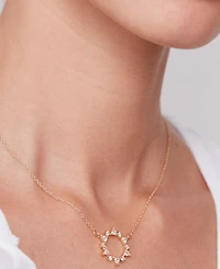 lonna & lilly Gold-Tone Crystal Wreath Pendant Necklace, 16" + 3" extender