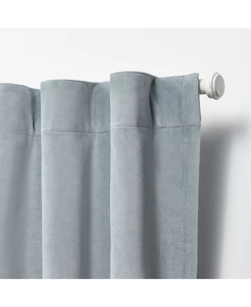 Lauren Ralph Velvety Room Darkening Back Tab Rod Pocket Curtain Panel, 52" x 63"