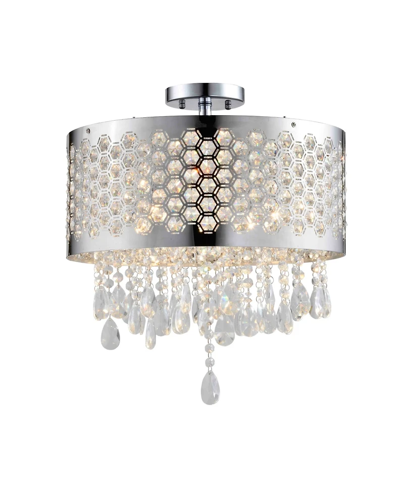 Artiva Usa Modern, Comtemporary Catalyn 4-Light Crystal Flush Mount Chandelier