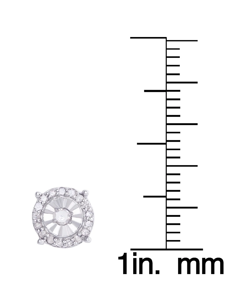 Diamond 1/4 ct. t.w. Round Miracle Plate Stud Earrings in Sterling Silver
