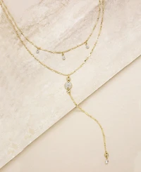 Ettika Carmine Layered Crystal Lariat Necklace