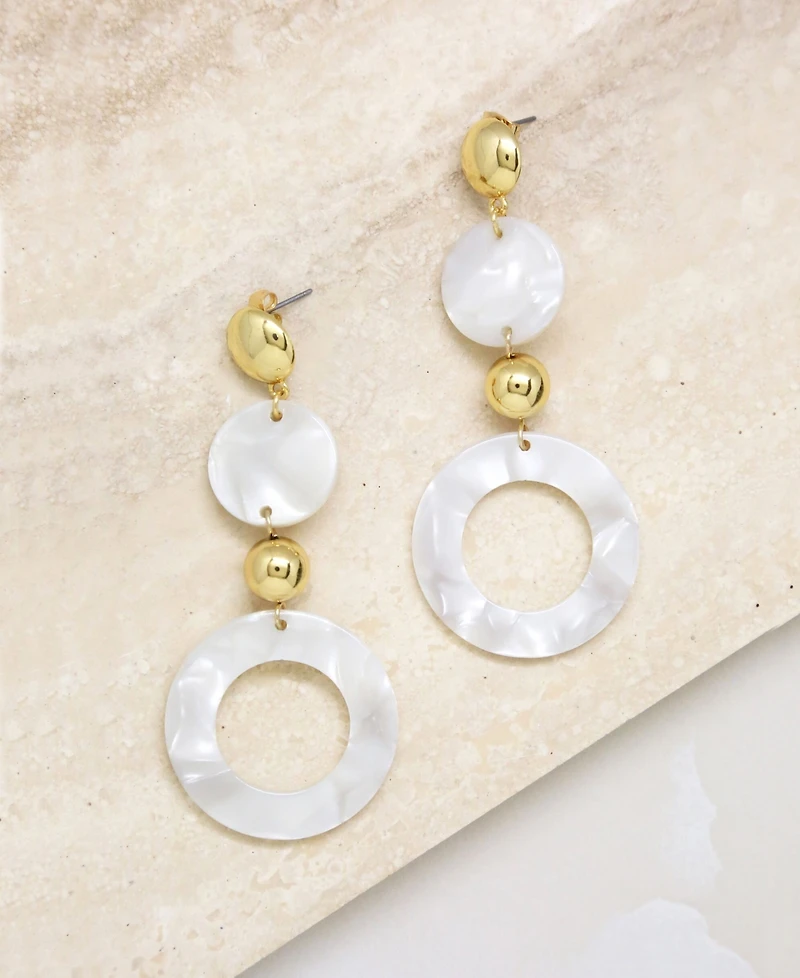 Ettika Soft Focus Resin Circle Drop Earrings