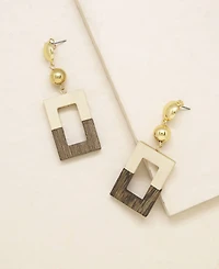 Ettika Wooden Color-Block Drop Earrings
