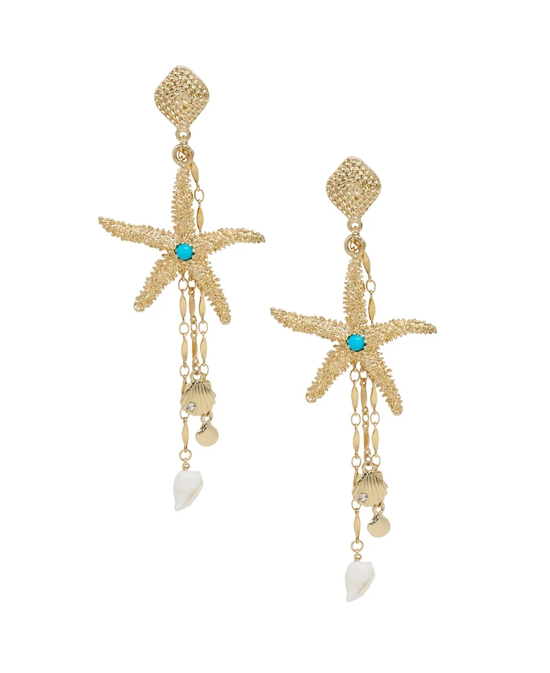 Ettika Starfish Seeker Drop Earrings