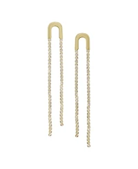 Ettika Double Crystal Chain Drop Earrings