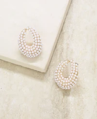 Ettika Cluster Stud Imitation Pearl Earrings