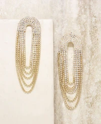 Ettika Crystal Drape Fringe Women's Earrings