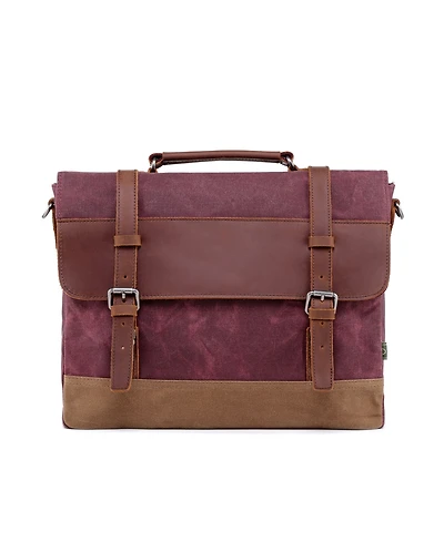 Tsd Brand Stone Creek Waxed Canvas Briefcase